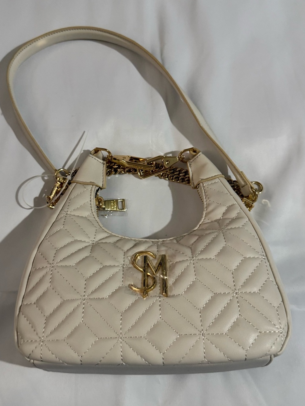 NWOT Steve Madden Off-White & Gold Purse